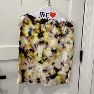 J. Crew Silk watercolor floral skirt